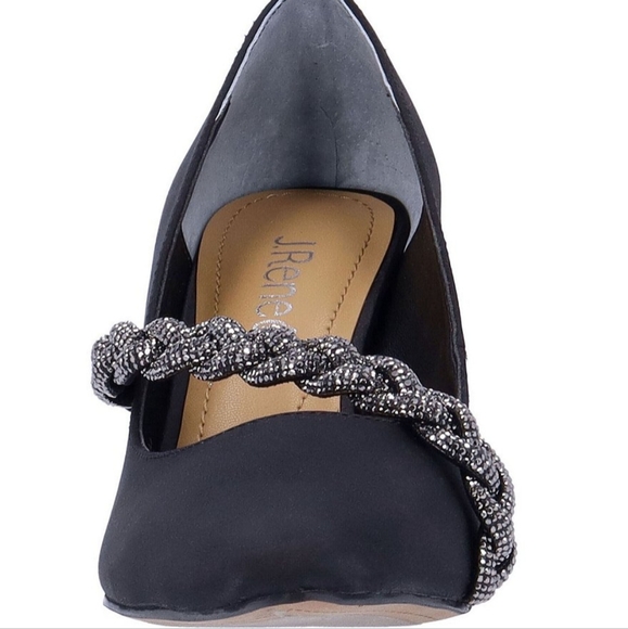 J. Renee Womens NYOMEE black Pointed Toe Metallic Braided Pumps Shoes NWT - Picture 4 of 5